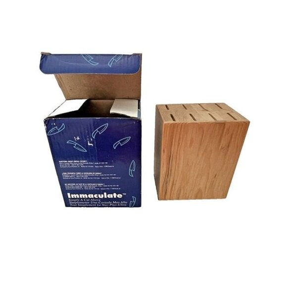 ONEIDA Immaculate Cutlery 8 Slot Steak 4.5"‎ Knife Block Fine Hardwood U41203 - Picture 4 of 5